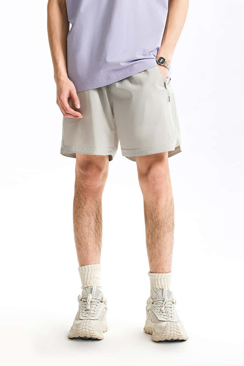 Active Stretch Utility Shorts - Light Gray