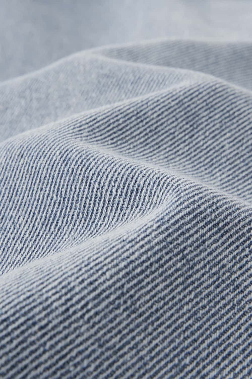Washed Denim Curved Wide-Leg Jean - Baby Blue