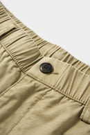 Washed Curved-Seam Cargo Pants - Light Khaki