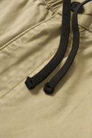 Washed Curved-Seam Cargo Pants - Light Khaki