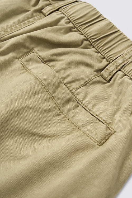Washed Curved-Seam Cargo Pants - Light Khaki