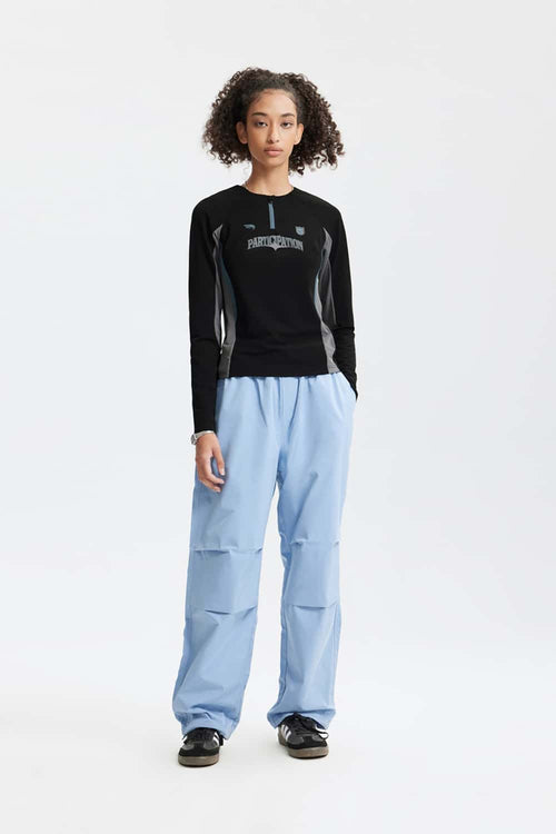 Color-Block Stretch Active Long-Sleeve - Black