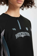 Color-Block Stretch Active Long-Sleeve - Black