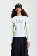 Color-Block Stretch Active Long-Sleeve - White