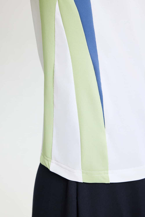 Color-Block Stretch Active Long-Sleeve - White