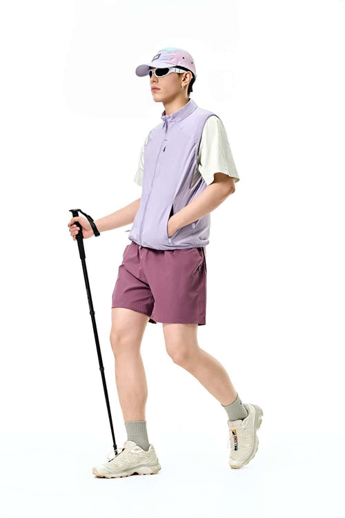 Detachable Pouch Utility Shorts - Rose Red