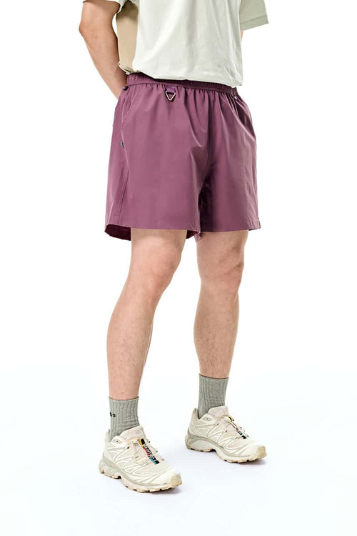 Detachable Pouch Utility Shorts - Rose Red