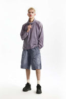 Heavyweight Washed Cargo Shorts - Grayish Blue