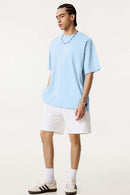 Essential Relaxed Fit Cotton Tee - Baby Blue