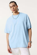 Essential Relaxed Fit Cotton Tee - Baby Blue