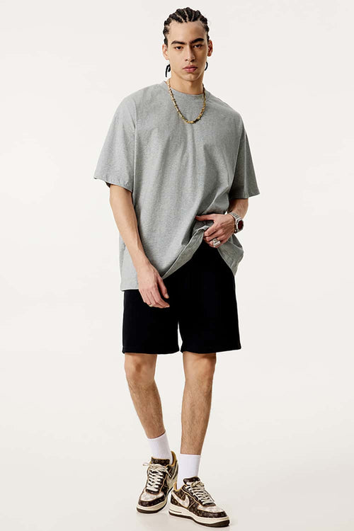 Essential Relaxed Fit Cotton Tee - Flower Gray
