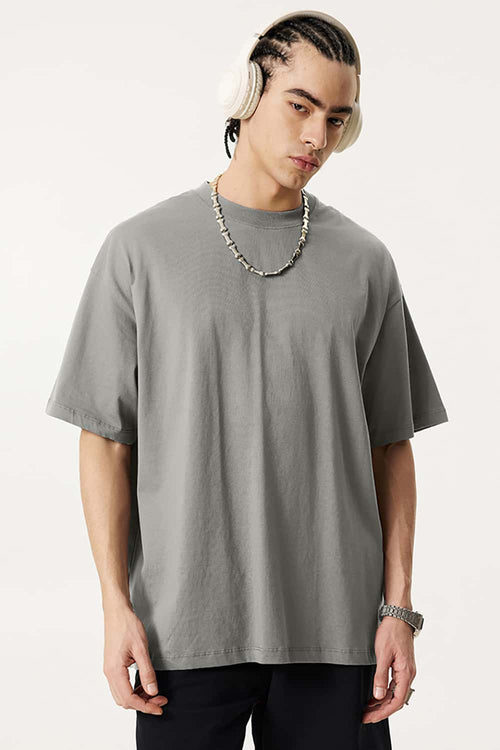 Essential Relaxed Fit Cotton Tee - Gray