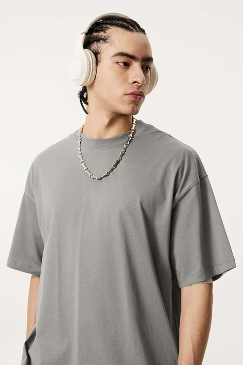 Essential Relaxed Fit Cotton Tee - Gray