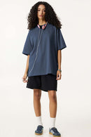 Essential Relaxed Fit Cotton Tee - Haze Blue