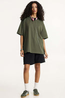 Essential Relaxed Fit Cotton Tee - Military Green