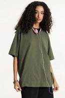 Essential Relaxed Fit Cotton Tee - Military Green