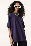 Essential Relaxed Fit Cotton Tee - Purple