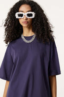 Essential Relaxed Fit Cotton Tee - Purple