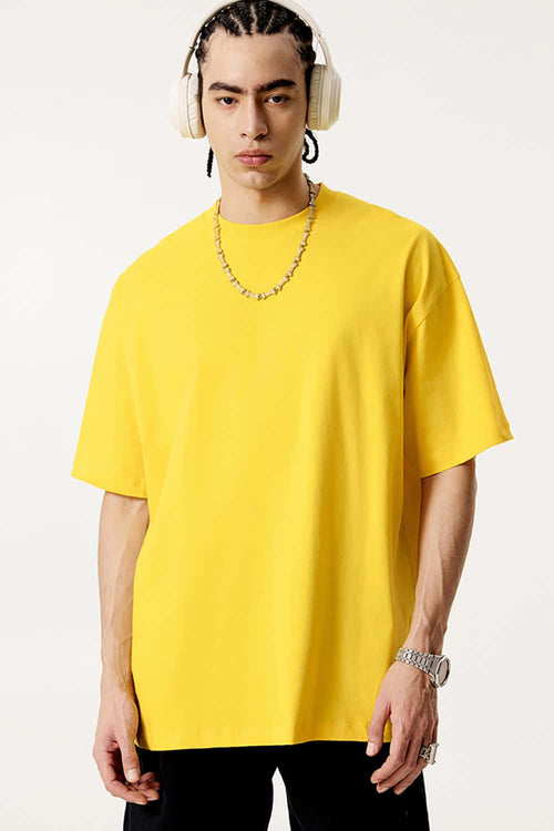 Essential Relaxed Fit Cotton Tee - Yellow