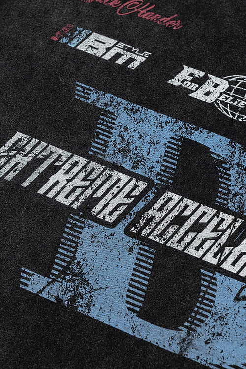 Washed Vintage Racing Graphic Tee - Fried Snowflakes
