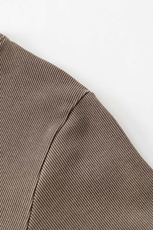 Tailored Slit Midi Dress - Coffee