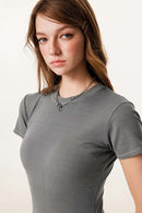 Tailored Slit Midi Dress - Medium Gray