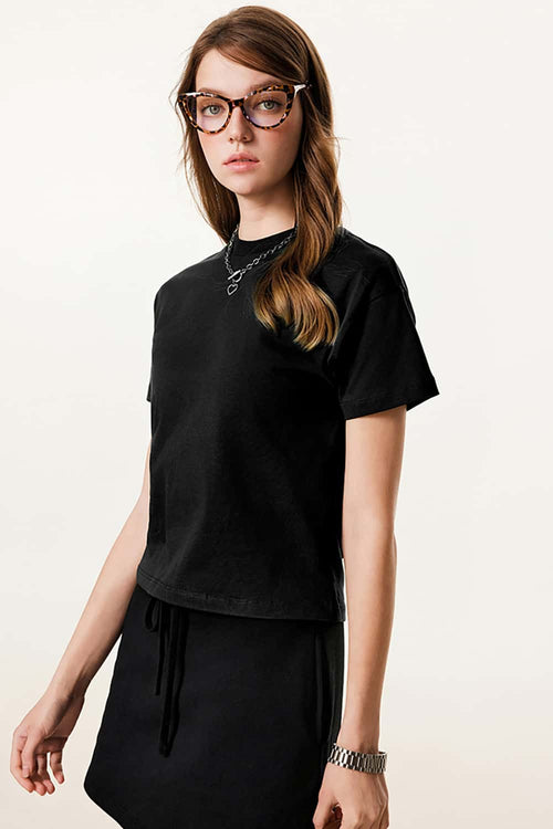 Women's Long-Staple Cotton Active Tee - Black