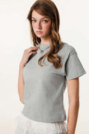 Women's Long-Staple Cotton Active Tee - Flower Gray