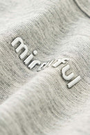 Square Neck Tailored Graphic Crop Tee - Flower Gray