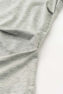 Square Neck Tailored Graphic Crop Tee - Flower Gray