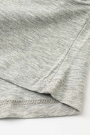 Square Neck Tailored Graphic Crop Tee - Flower Gray