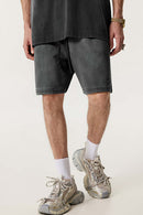 Distressed Relaxed Sweat Short - Dark Gray
