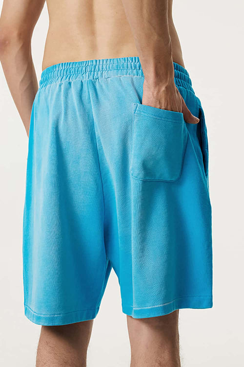 Distressed Relaxed Sweat Short - Vintage Blue