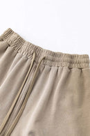 Distressed Relaxed Sweat Short - Vintage Khaki