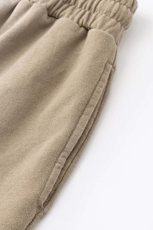 Distressed Relaxed Sweat Short - Vintage Khaki
