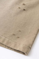 Distressed Relaxed Sweat Short - Vintage Khaki