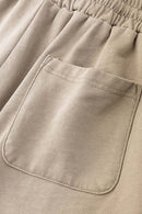 Distressed Relaxed Sweat Short - Vintage Khaki