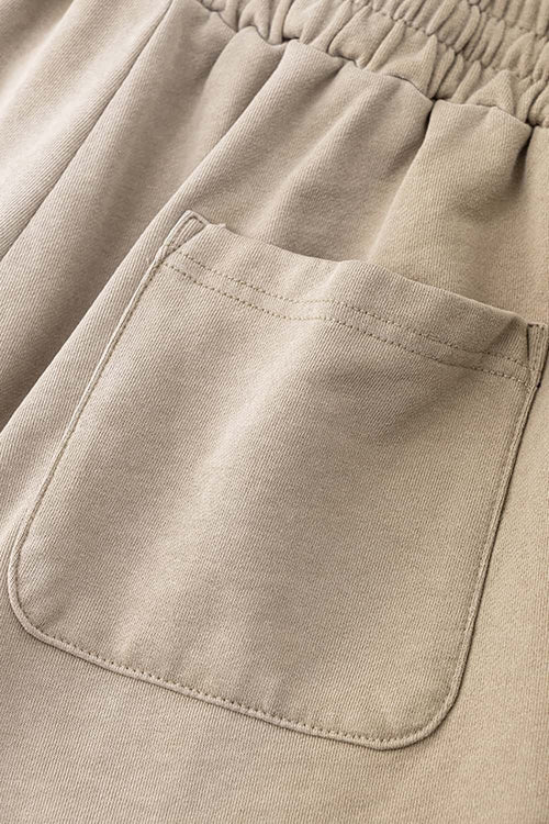 Distressed Relaxed Sweat Short - Vintage Khaki