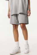Distressed Relaxed Sweat Short - Vintage Medium Gray