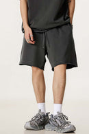Rolled Hem Casual Shorts - Dark Gray