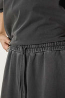 Rolled Hem Casual Shorts - Dark Gray