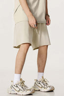 Rolled Hem Casual Shorts - Gray Apricot