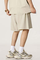 Rolled Hem Casual Shorts - Gray Apricot