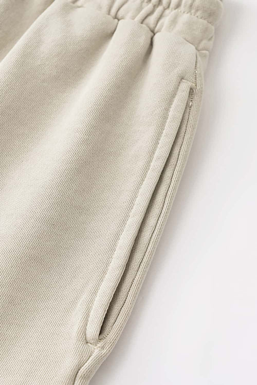 Rolled Hem Casual Shorts - Gray Apricot
