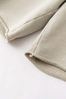 Rolled Hem Casual Shorts - Gray Apricot