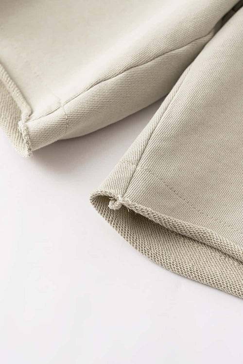 Rolled Hem Casual Shorts - Gray Apricot