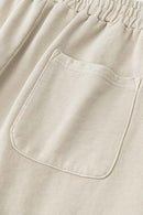 Rolled Hem Casual Shorts - Gray Apricot