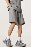 Rolled Hem Casual Shorts - Medium Gray