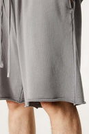 Rolled Hem Casual Shorts - Medium Gray