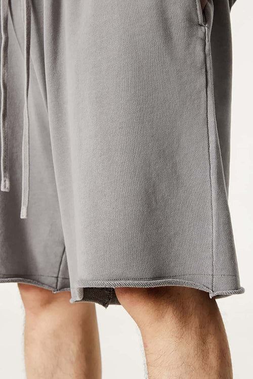 Rolled Hem Casual Shorts - Medium Gray